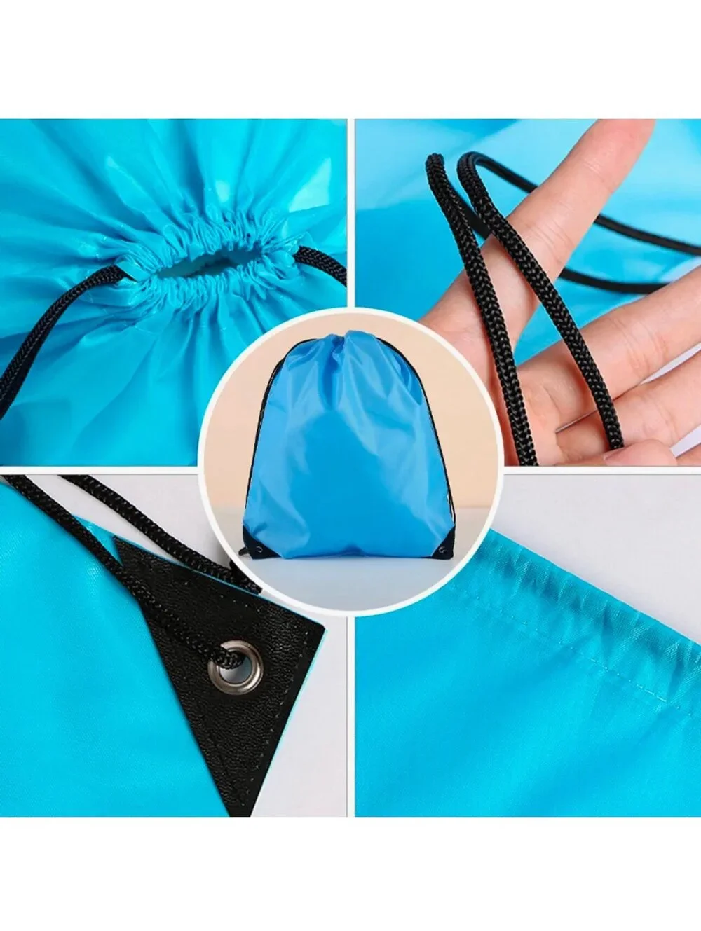 New - Simple & Stylish Black Drawstring Backpack